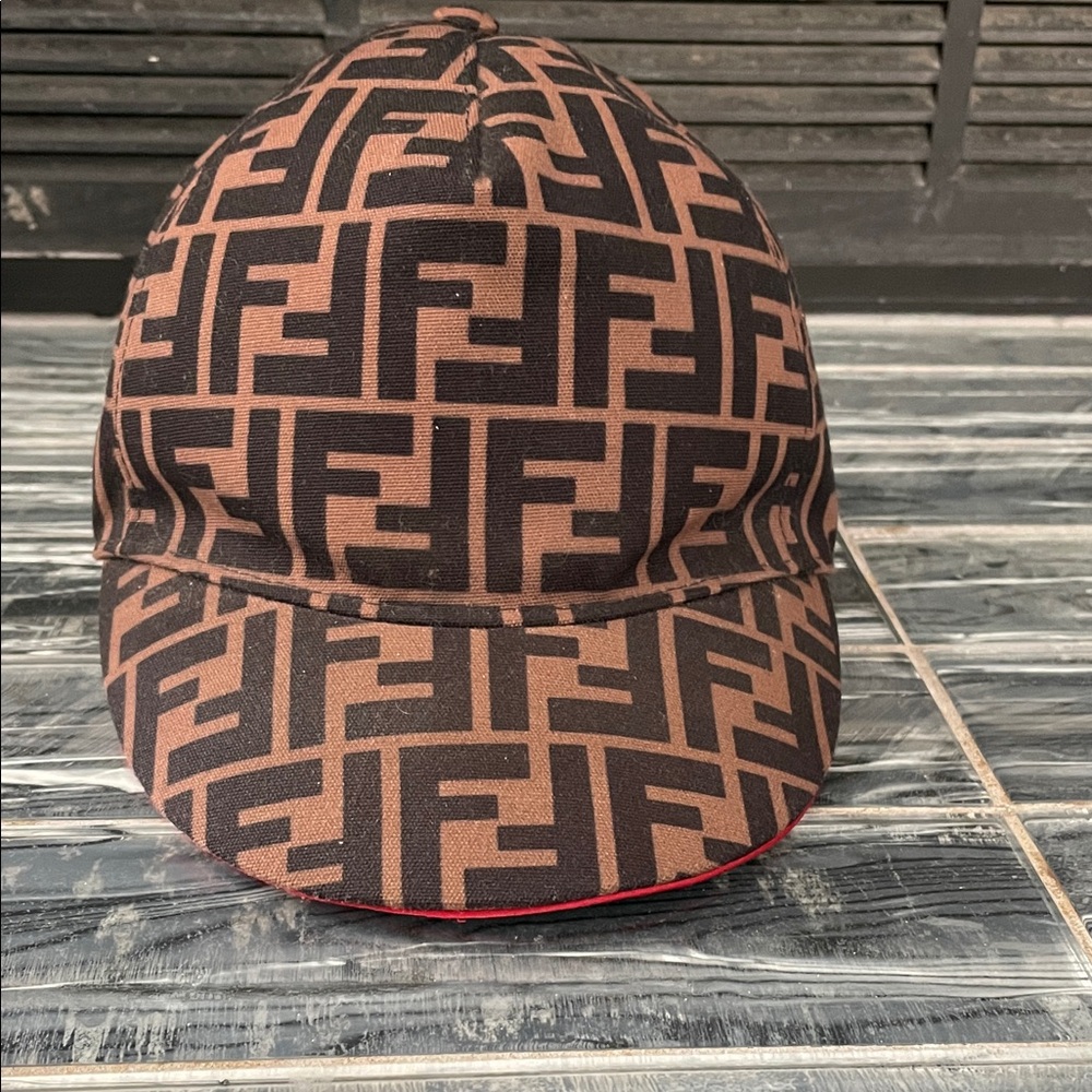 Fendi Brown and Black Logo Cap